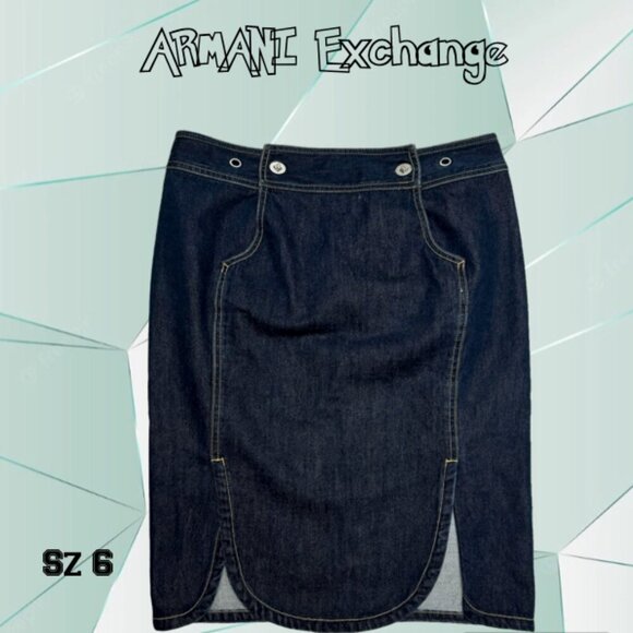 Armani Exchange Blue Denim Skirt Size 6 - Picture 1 of 5